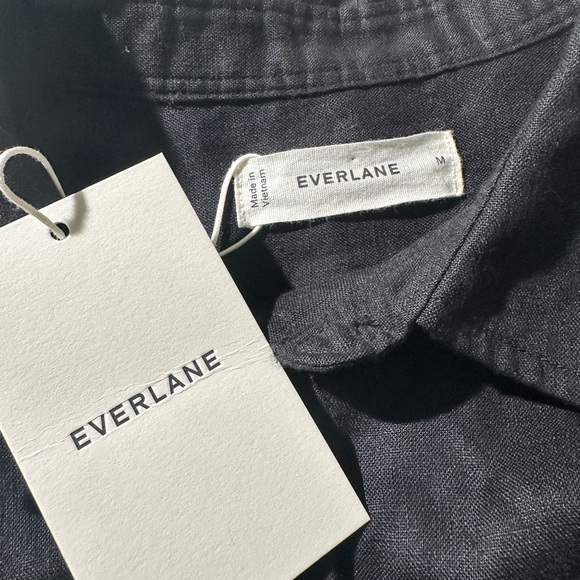 NWT Everlane Black The Daytripper Linen Shirt Dress With Pockets M - Picture 2 of 9